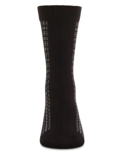 Memoi Vertical Dashed Line Crew Socks In Black