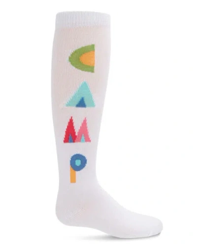 Memoi Camp Rules Knee High Sock In White