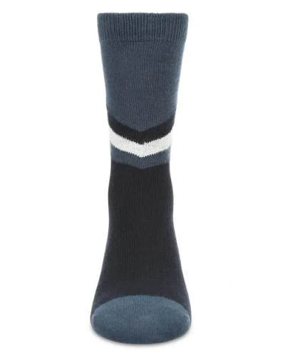 Memoi Geometric Diagonal Stripe Crew Socks In Multi