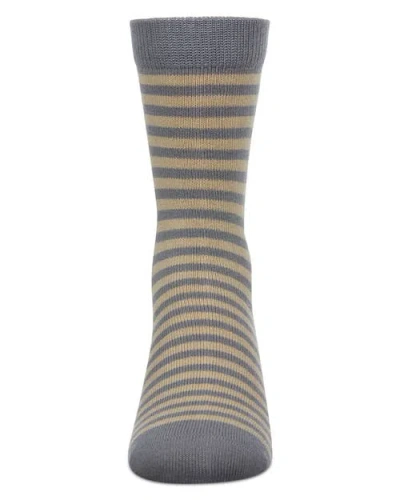 Memoi Thin Stripe Crew Sock In Multi