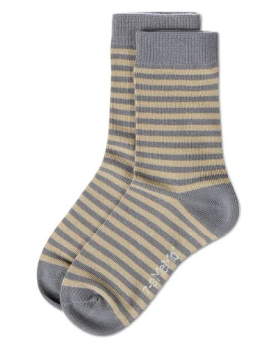Memoi Thin Stripe Crew Sock In Multi