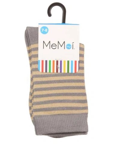 Memoi Thin Stripe Crew Sock In Multi