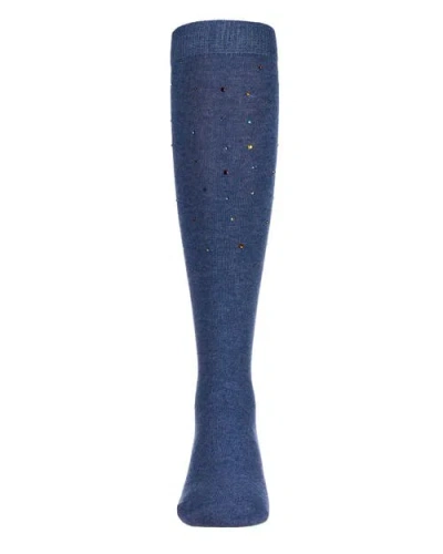 Memoi Multi Stone Knee-high Socks In Blue
