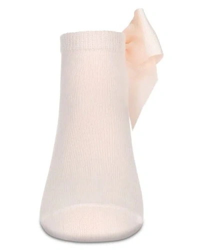 Memoi Bow-on-back Anklet Sock In Pink