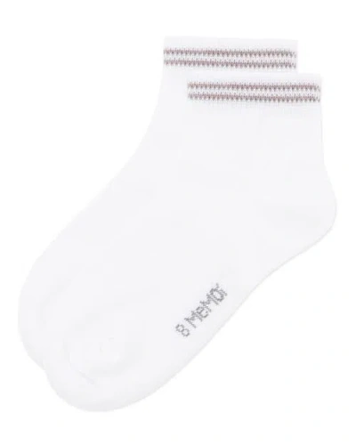 Memoi Ziggy Double Ring Anklet Sock In White