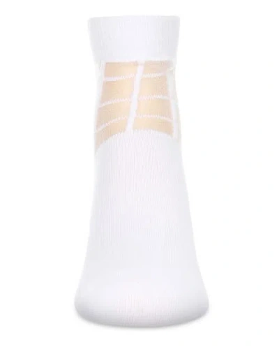 Memoi Window Pane Sheer Socks In White