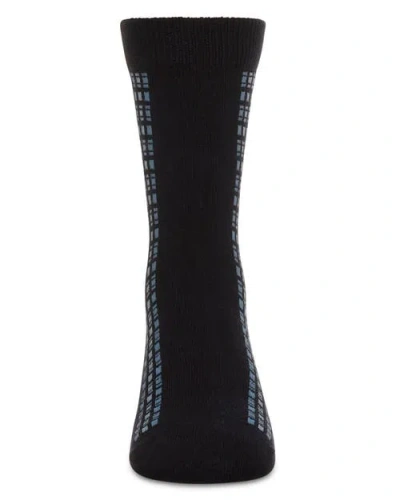 Memoi Vertical Dashed Line Crew Socks In Black