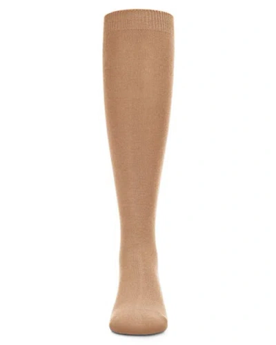 Memoi Soft  Knee High Sock Multiple Solid Colors In Brown