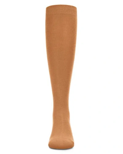 Memoi Soft  Knee High Sock Multiple Solid Colors In Brown