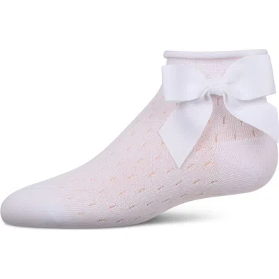 Memoi Babies' Pointelle Soft Stretch Anklet Socks In White | ModeSens