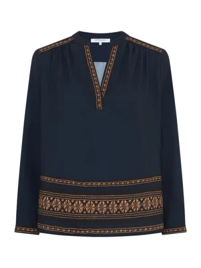 Gerard Darel Aurelie Embroidered Pattern Blouse In Black