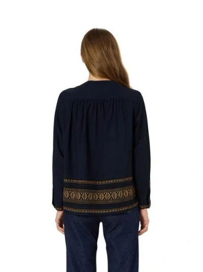 Gerard Darel Aurelie Embroidered Pattern Blouse In Black