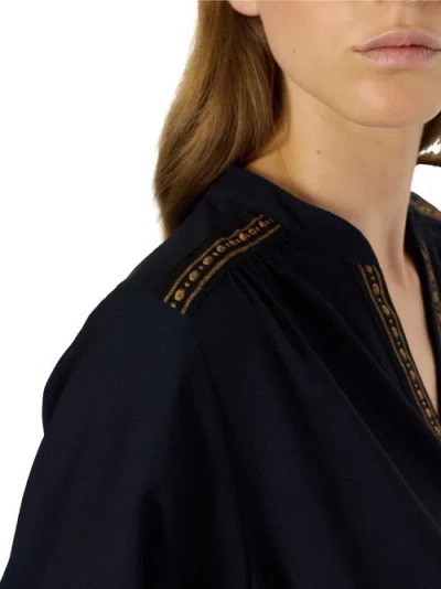 Gerard Darel Aurelie Embroidered Pattern Blouse In Black
