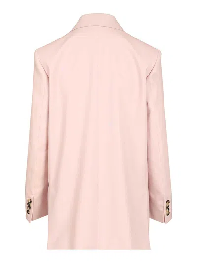 Max Mara Ombrosa Double Breasted Wool Blazer Jackets Rose In Purple