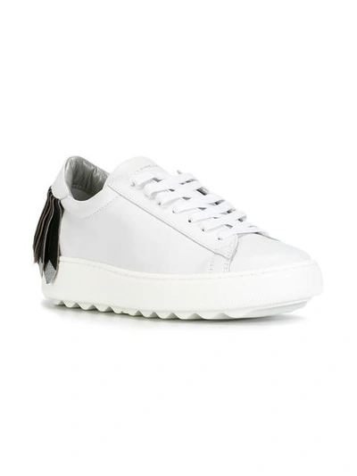 Shop Philippe Model Pleated Detailing Sneakers - White