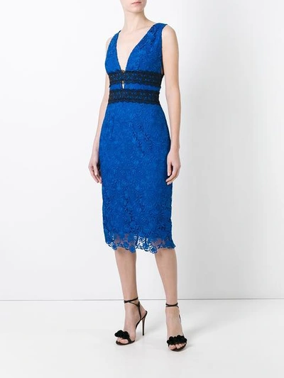 Shop Diane Von Furstenberg Floral Lace Midi Dress In Blue