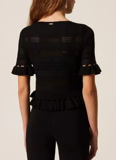 Twinset Sweaters Blacks And Greys In Black