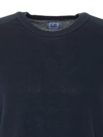 C.p. Company C.p.company Sea Island Cotton Crew-neck Jumper In Blue