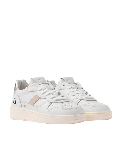 Date White And Silver Court 2.0 Basic Sneakers In Multi