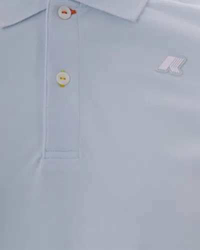 K-way Light Blue Solid Shirt Collar Polo In Blue