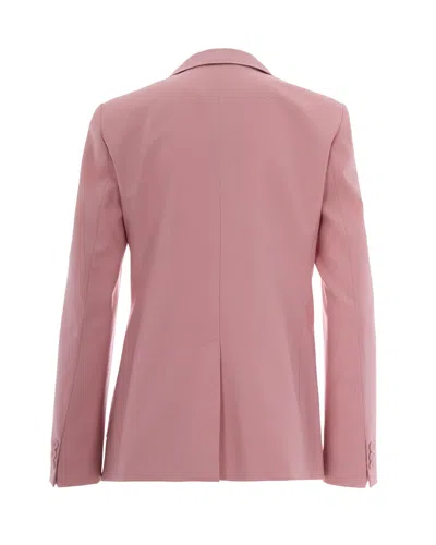Weekend Max Mara Double-breasted Virgin Wool Blazer In Pink