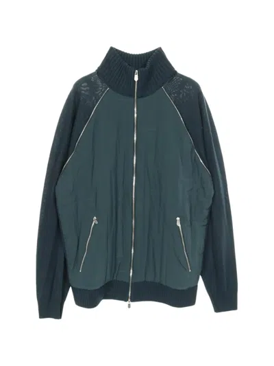 Pre-owned Hermes 2010s H-pattern Colour-block Jacket In Blue