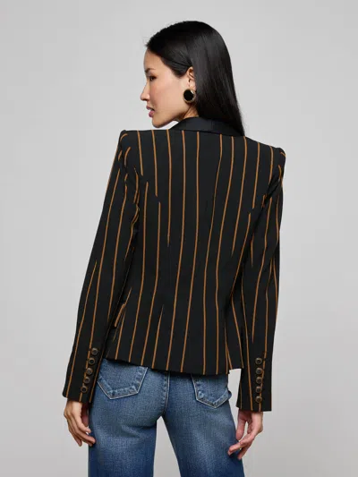 L'agence Imogen Satin Lapel Blazer In Multi