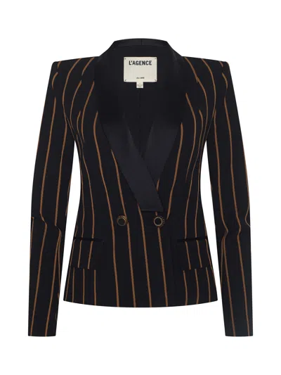 L'agence Imogen Satin Lapel Blazer In Multi