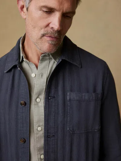 Faherty Herringbone Studio Jacket In Blue