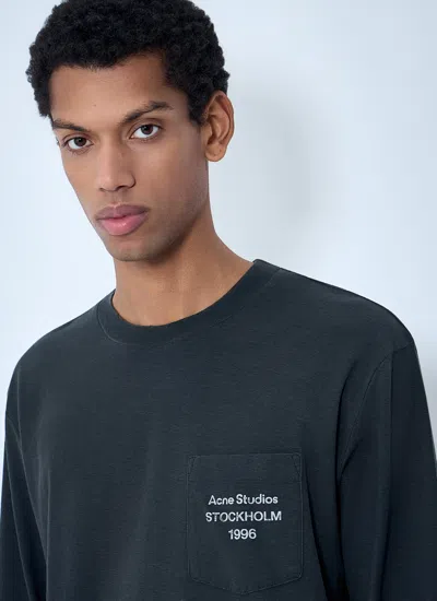 Acne Studios Men Long Sleeve Cotton Jersey T-shirt In Blue
