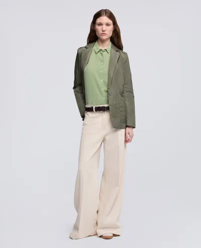 Aspesi Silk Crepe De Chine Shirt In Green