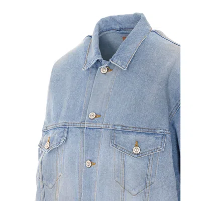 Balenciaga Collared Regular Jacket Long Sleeves Pockets In Blue