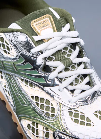 Bottega Veneta Orbit Metallic Net Runner Sneakers In Limone