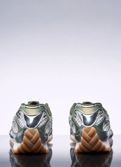 Bottega Veneta Orbit Metallic Net Runner Sneakers In Limone