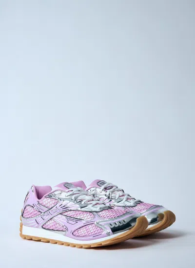 Bottega Veneta Orbit Mesh Technical Fabric Lace Up Sneakers In Multi