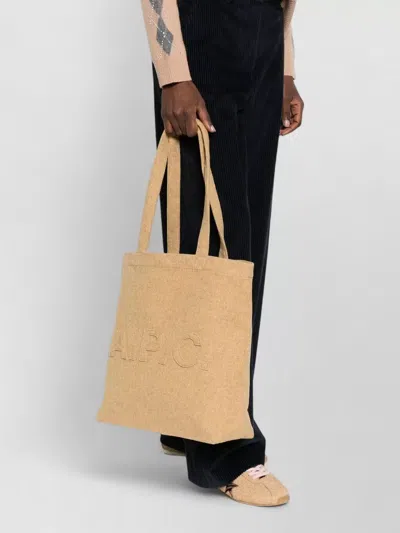 Apc Wool Tote Bag Rectangular Shape Dual Handles