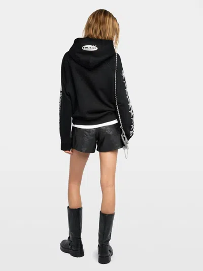 Zadig & Voltaire Womens Georgys Branded Cotton-jersey Hoody Black Xs