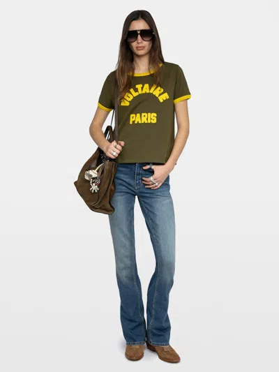 Zadig & Voltaire Womens Tilleul Alys Text-print Cotton T-shirt In Black