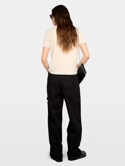 Zadig & Voltaire Idal Aero Heart Crystal Embellished Short Sleeve Cashmere Graphic Sweater In White