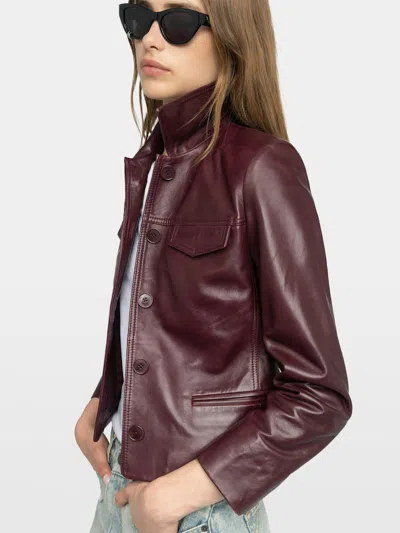 Zadig & Voltaire Liam Leather Jacket In Multi