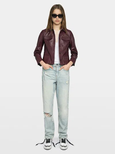 Zadig & Voltaire Liam Leather Jacket In Multi