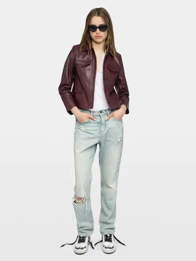 Zadig & Voltaire Liam Leather Jacket In Multi