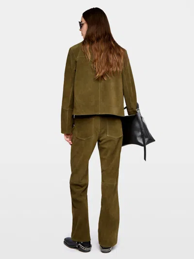 Zadig & Voltaire Womens Treillis Lessa Suede Leather Jacket In Multi