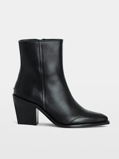 Zadig & Voltaire Cara 70mm Leather Boots In Black
