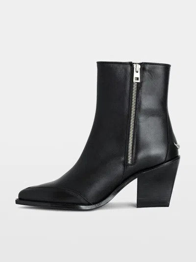 Zadig & Voltaire Cara 70mm Leather Boots In Black