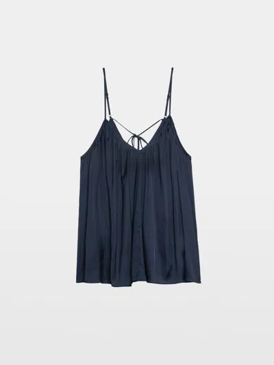 Zadig & Voltaire Womens Encre Cym V-neck Satin Cami Top Xs In Black
