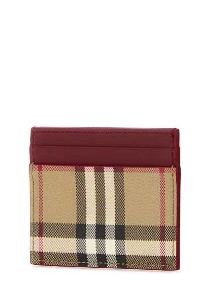 Burberry Check Pattern Compact Credit Card Case In Multi