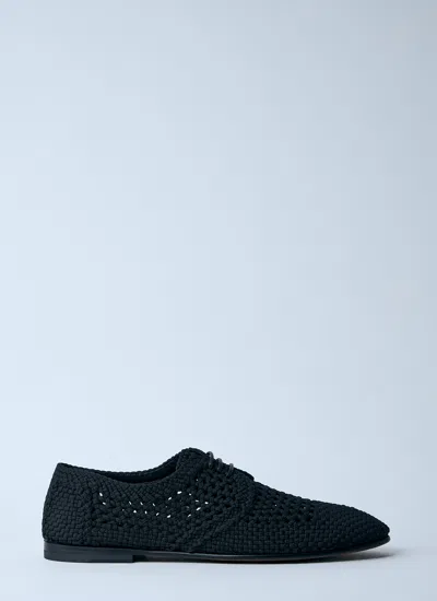 Dolce & Gabbana Men Black Woven Dress Shoes, 8 Luxury Lace Ups & Dress Shoes For Men Darveys In Black