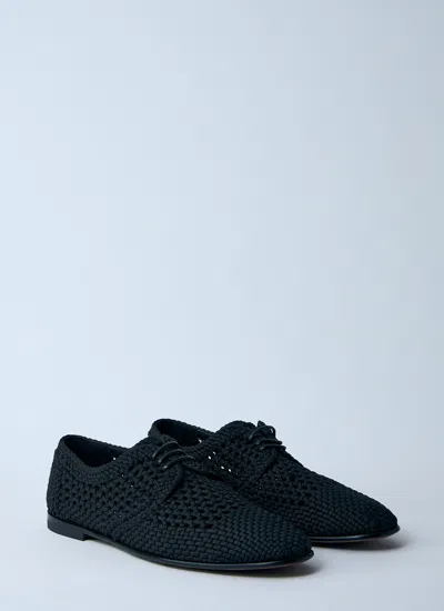 Dolce & Gabbana Men Black Woven Dress Shoes, 8 Luxury Lace Ups & Dress Shoes For Men Darveys In Black