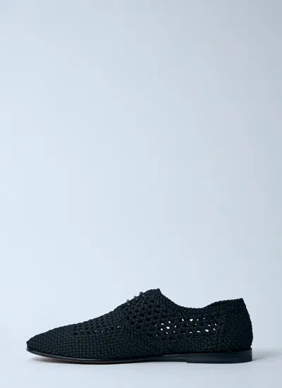 Dolce & Gabbana Men Black Woven Dress Shoes, 8 Luxury Lace Ups & Dress Shoes For Men Darveys In Black